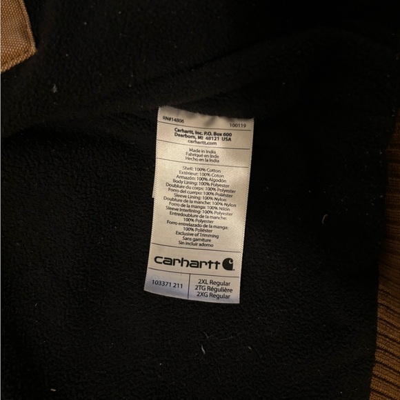 Carhartt Tan Hooded Work Jacket Durable Canvas - Picture 8 of 8